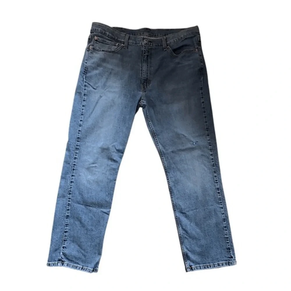 Levi‎ Strauss & Co 514 Mens Jeans W38 L30 Blue Straight Fit Distressed Denim